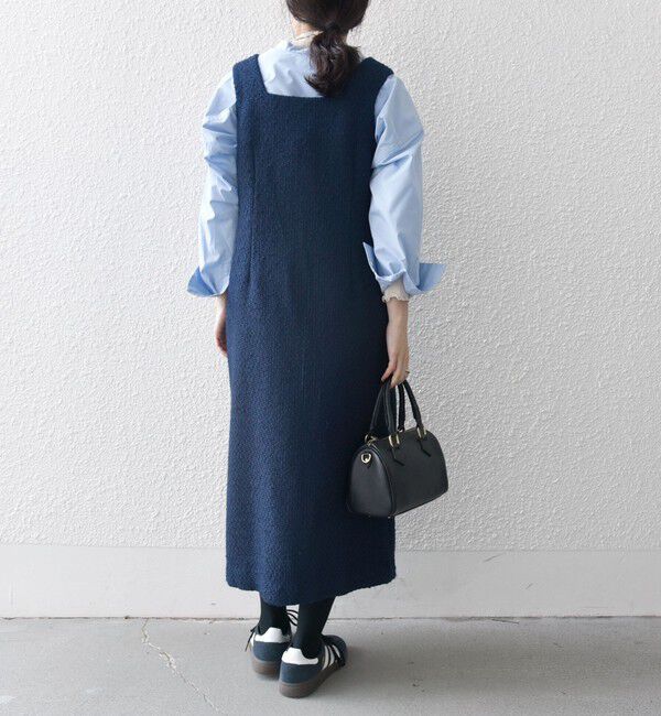 SHIPS any「SHIPS any: モール ツイード スクエアネック ワンピース」|ワンピース|