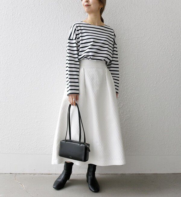 SHIPS any「SHIPS any:〈手洗い可能〉フラワー ジャカード タック スカート」|スカート|