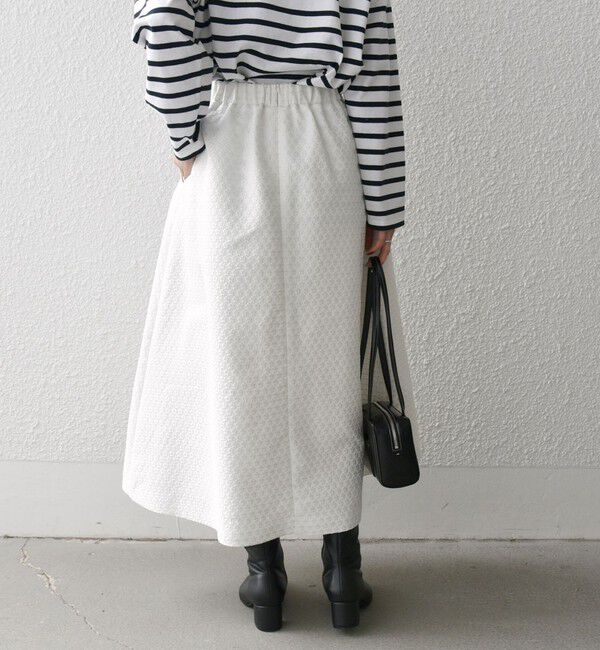 SHIPS any「SHIPS any:〈手洗い可能〉フラワー ジャカード タック スカート」|スカート|