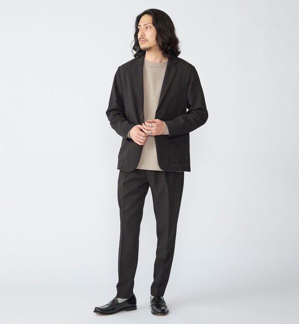 SHIPS「SHIPS:〈手洗い可能〉ダブルクロス セットアップ (ジャケット＋イージーパンツ)」|スーツ|ブラック