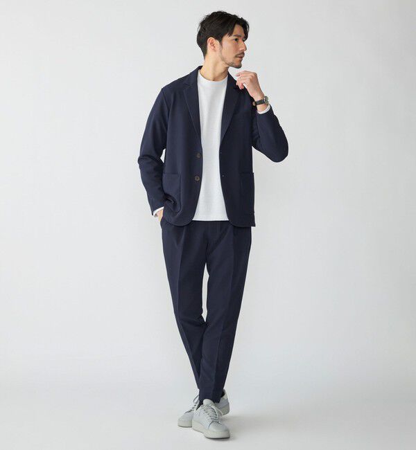 SHIPS「SHIPS:〈手洗い可能〉ダブルクロス セットアップ (ジャケット＋イージーパンツ)」|スーツ|ネイビー