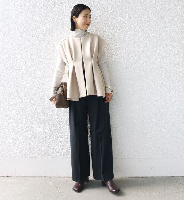 SHIPS for women「【WEB限定】〈手洗い可能〉ダンボール フロント タック ジレ」|ベスト・ジレ|