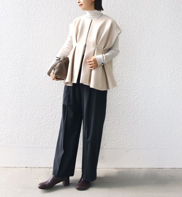 SHIPS for women「【WEB限定】〈手洗い可能〉ダンボール フロント タック ジレ」|ベスト・ジレ|