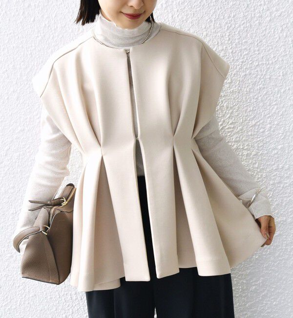 SHIPS for women「【WEB限定】〈手洗い可能〉ダンボール フロント タック ジレ」|ベスト・ジレ|