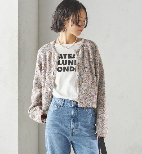 SHIPS for women「〈手洗い可能〉ミックス ツイード ショート ジャケット」|カーディガン|