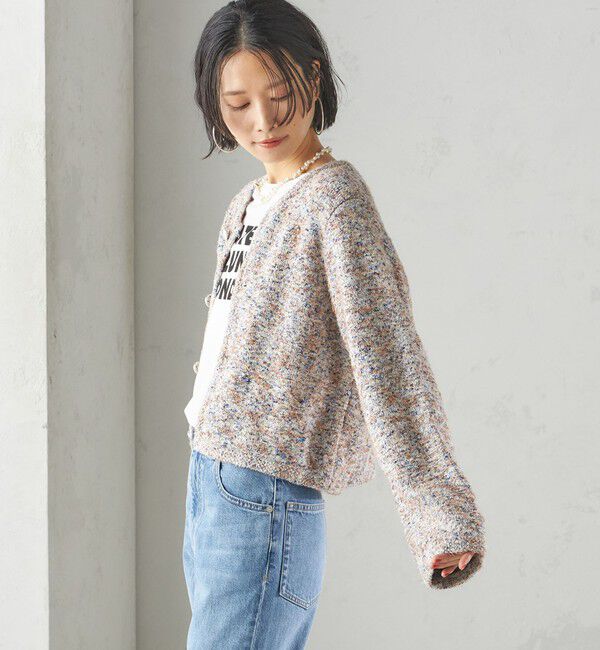 SHIPS for women「〈手洗い可能〉ミックス ツイード ショート ジャケット」|カーディガン|
