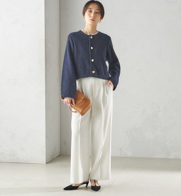 SHIPS for women「〈手洗い可能〉ミックス ツイード ショート ジャケット」|カーディガン|