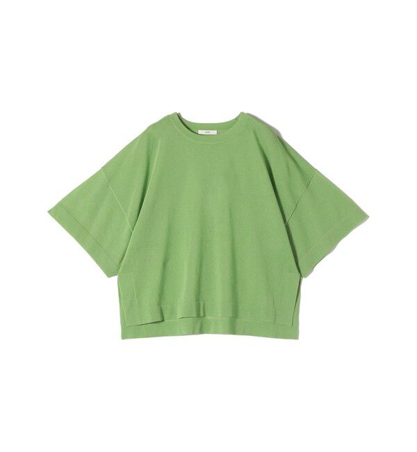 SHIPS for women「〈手洗い可能〉18G フィルミーコットン ワイド ショート スリーブ プルオーバー」|ニット・セーター|