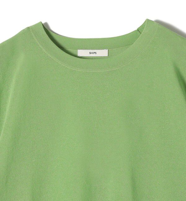 SHIPS for women「〈手洗い可能〉18G フィルミーコットン ワイド ショート スリーブ プルオーバー」|ニット・セーター|