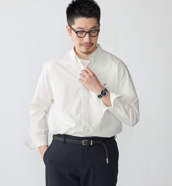 SHIPS「【WEB限定】SHIPS: SOLOTEX(R) DRY ワンポイントロゴ シアサッカー ボタンダウンシャツ」|シャツ・ブラウス|