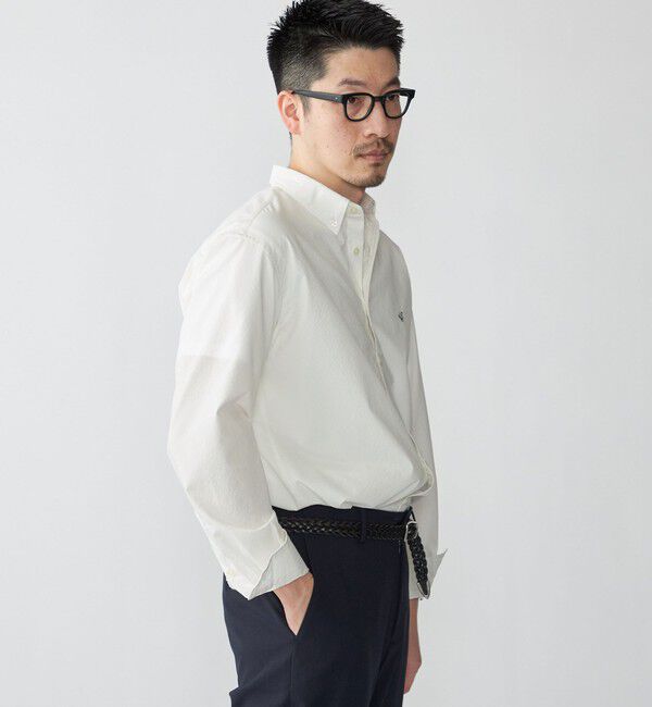 SHIPS「【WEB限定】SHIPS: SOLOTEX(R) DRY ワンポイントロゴ シアサッカー ボタンダウンシャツ」|シャツ・ブラウス|