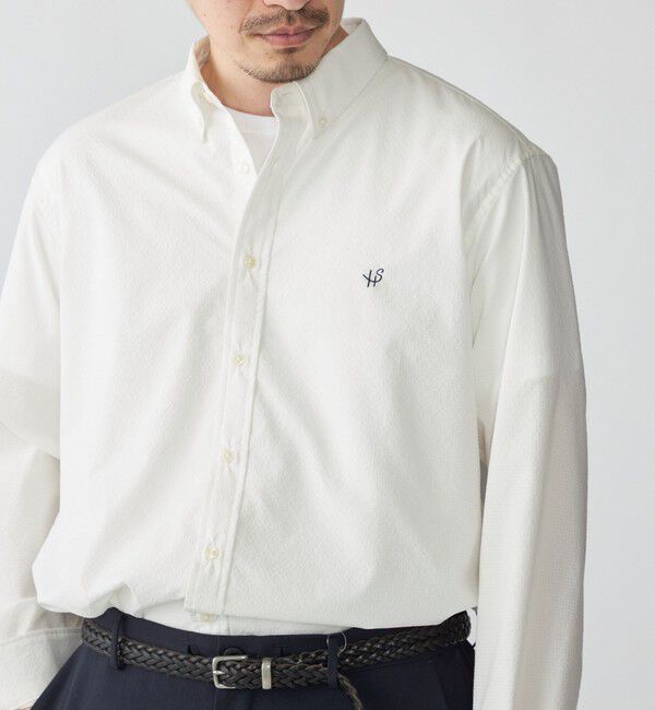 SHIPS「【WEB限定】SHIPS: SOLOTEX(R) DRY ワンポイントロゴ シアサッカー ボタンダウンシャツ」|シャツ・ブラウス|