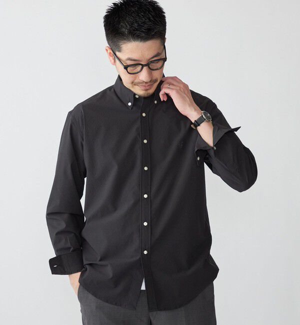 SHIPS「【WEB限定】SHIPS: SOLOTEX(R) DRY ワンポイントロゴ シアサッカー ボタンダウンシャツ」|シャツ・ブラウス|