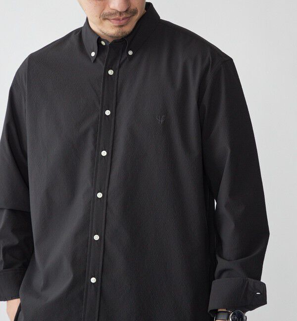 SHIPS「【WEB限定】SHIPS: SOLOTEX(R) DRY ワンポイントロゴ シアサッカー ボタンダウンシャツ」|シャツ・ブラウス|