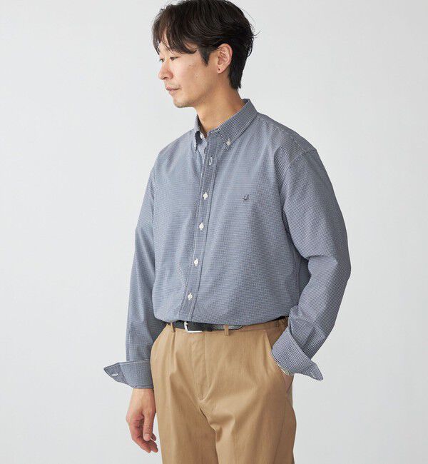 SHIPS「【WEB限定】SHIPS: SOLOTEX(R) DRY ワンポイントロゴ シアサッカー ボタンダウンシャツ」|シャツ・ブラウス|