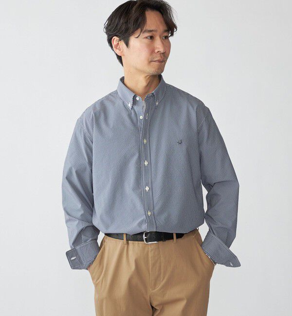 SHIPS「【WEB限定】SHIPS: SOLOTEX(R) DRY ワンポイントロゴ シアサッカー ボタンダウンシャツ」|シャツ・ブラウス|