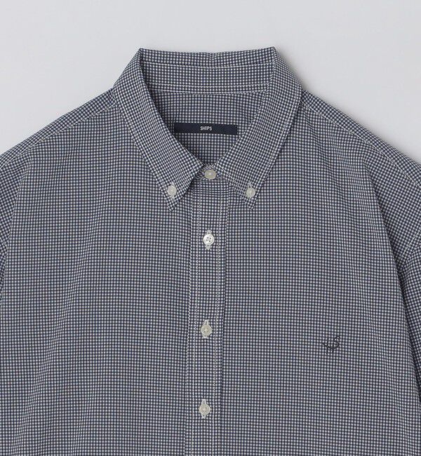 SHIPS「【WEB限定】SHIPS: SOLOTEX(R) DRY ワンポイントロゴ シアサッカー ボタンダウンシャツ」|シャツ・ブラウス|