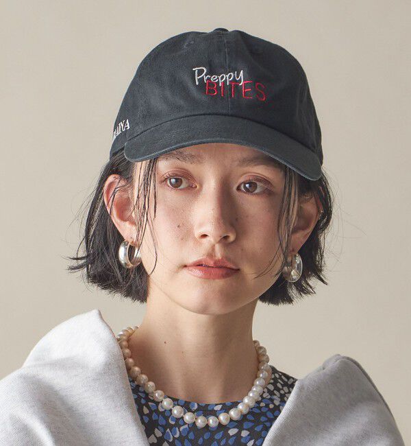 SHIPS for women「SHIPS NINE CASE:エンブロイダリー キャップ」|キャップ・キャスケット|ブラック