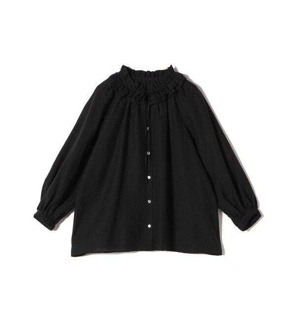 SHIPS for women「〈手洗い可能〉シルク混 シアー フリル ネック ギャザー ブラウス」|シャツ・ブラウス|