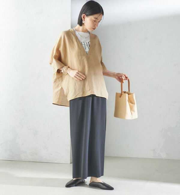 SHIPS for women「【一部WEB限定】〈手洗い可能〉IMPERIAL LINEN スキッパー ブラウス」|シャツ・ブラウス|