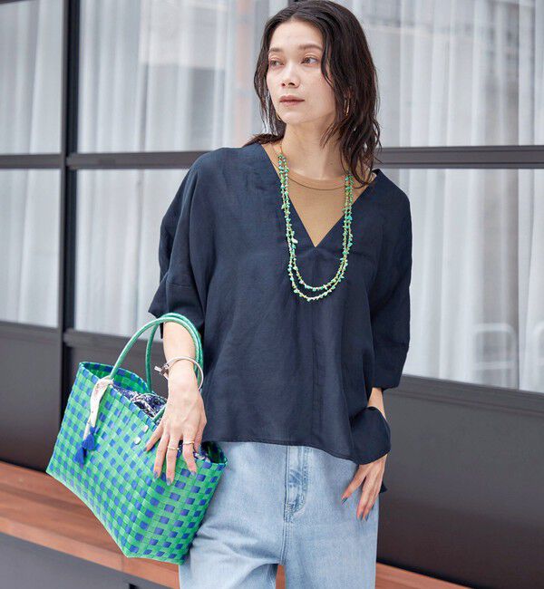 SHIPS for women「【一部WEB限定】〈手洗い可能〉IMPERIAL LINEN スキッパー ブラウス」|シャツ・ブラウス|