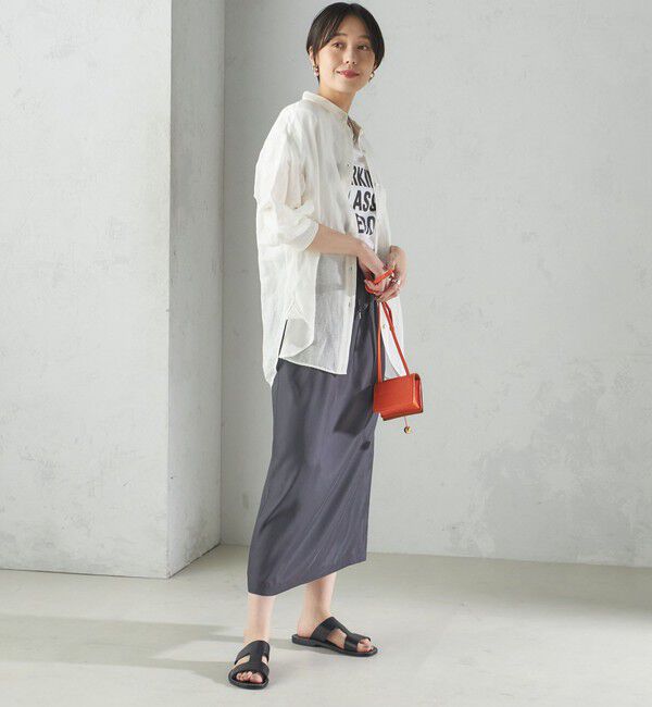 SHIPS for women「〈手洗い可能〉キュプラ混 ツイル ドロスト スカート」|スカート|