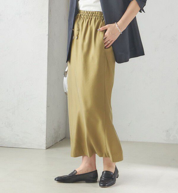 SHIPS for women「〈手洗い可能〉キュプラ混 ツイル ドロスト スカート」|スカート|