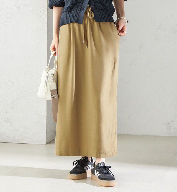 SHIPS for women「〈手洗い可能〉キュプラ混 ツイル ドロスト スカート」|スカート|