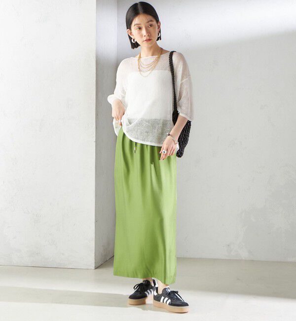 SHIPS for women「〈手洗い可能〉キュプラ混 ツイル ドロスト スカート」|スカート|