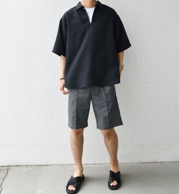 SHIPS any「SHIPS any:〈洗濯機可能〉リネンライク スキッパー プルオーバーシャツ(セットアップ対応)◇」|シャツ・ブラウス|