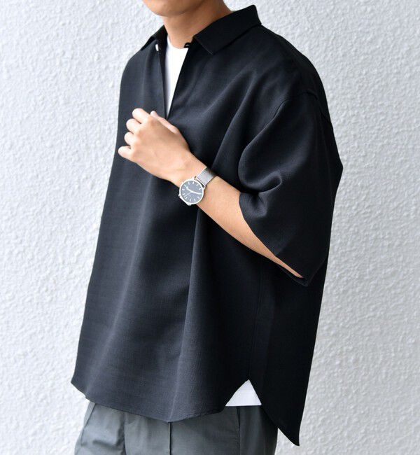 SHIPS any「SHIPS any:〈洗濯機可能〉リネンライク スキッパー プルオーバーシャツ(セットアップ対応)◇」|シャツ・ブラウス|