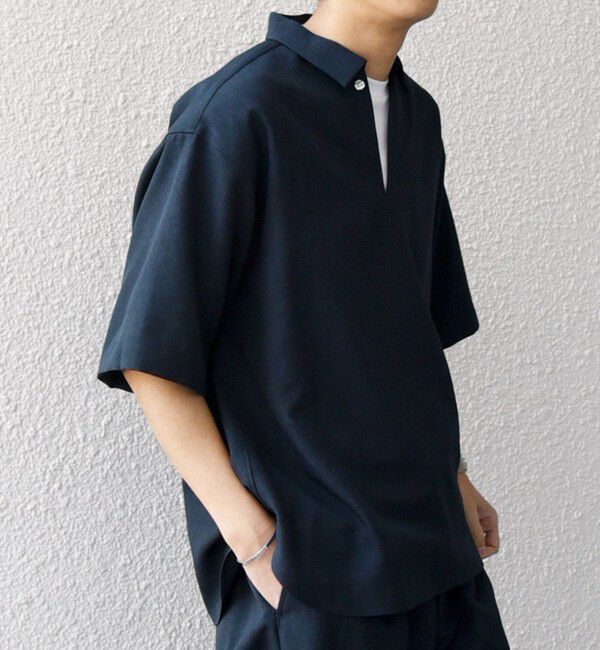 SHIPS any「SHIPS any:〈洗濯機可能〉リネンライク スキッパー プルオーバーシャツ(セットアップ対応)◇」|シャツ・ブラウス|