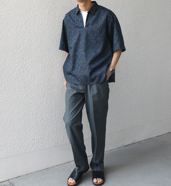 SHIPS any「SHIPS any:〈洗濯機可能〉リネンライク スキッパー プルオーバーシャツ(セットアップ対応)◇」|シャツ・ブラウス|