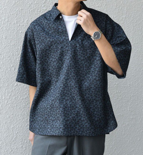 SHIPS any「SHIPS any:〈洗濯機可能〉リネンライク スキッパー プルオーバーシャツ(セットアップ対応)◇」|シャツ・ブラウス|