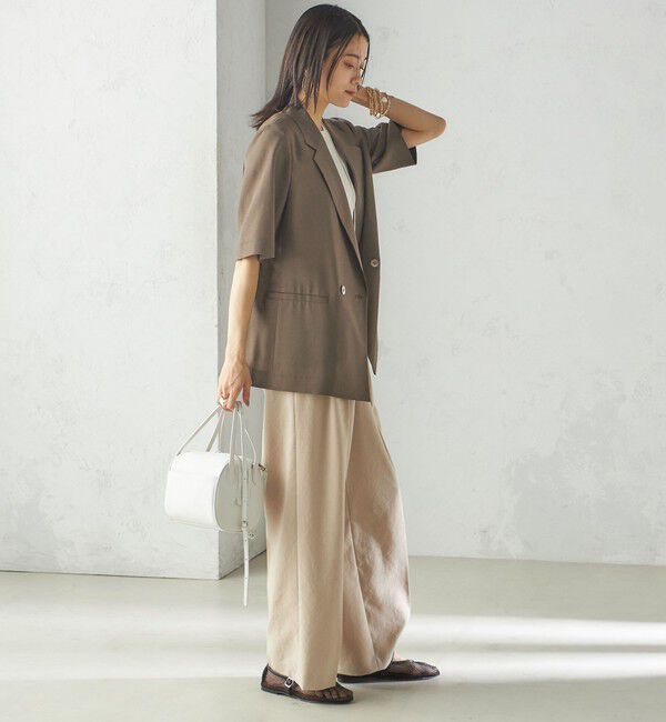 SHIPS for women「〈手洗い可能〉ダブル 半袖 ジャケット」|テーラードジャケット|