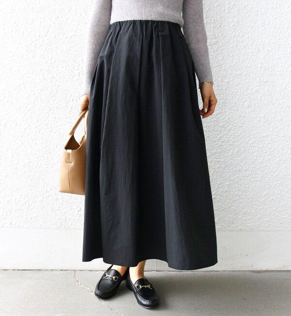 SHIPS for women「〈手洗い可能〉ライト タフタ タック フレア スカート」|スカート|