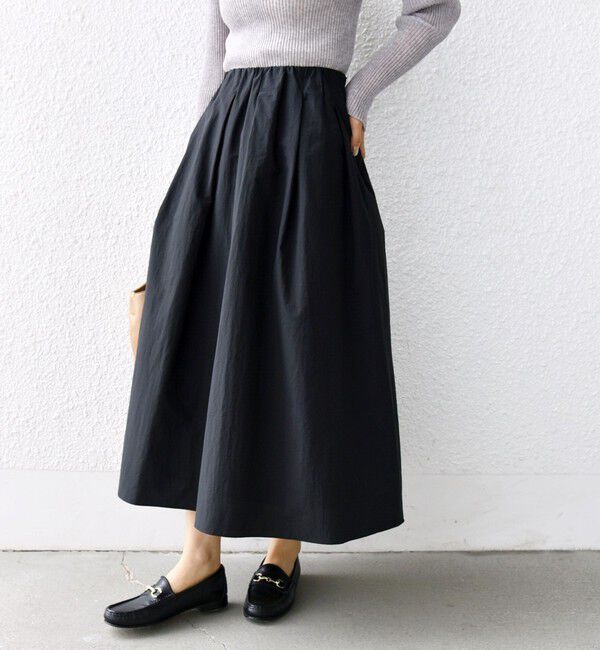 SHIPS for women「〈手洗い可能〉ライト タフタ タック フレア スカート」|スカート|