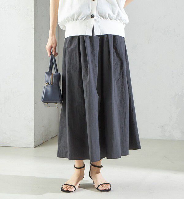 SHIPS for women「〈手洗い可能〉ライト タフタ タック フレア スカート」|スカート|