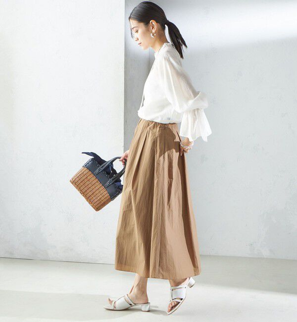 SHIPS for women「〈手洗い可能〉ライト タフタ タック フレア スカート」|スカート|