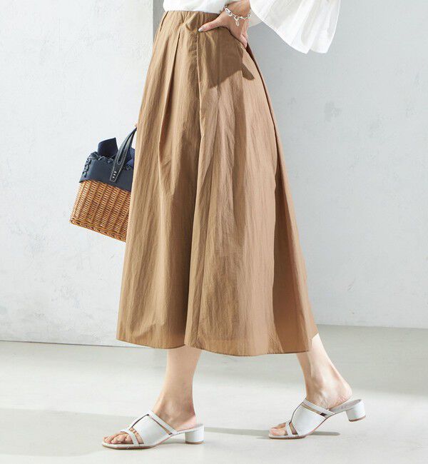 SHIPS for women「〈手洗い可能〉ライト タフタ タック フレア スカート」|スカート|