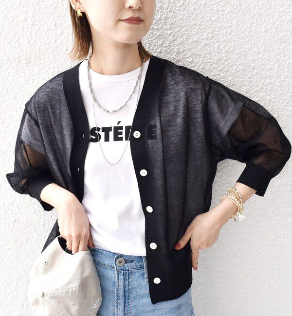 SHIPS for women「〈手洗い可能〉ラミー混 シアー カーディガン」|カーディガン|