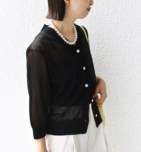 SHIPS for women「〈手洗い可能〉ラミー混 シアー カーディガン」|カーディガン|