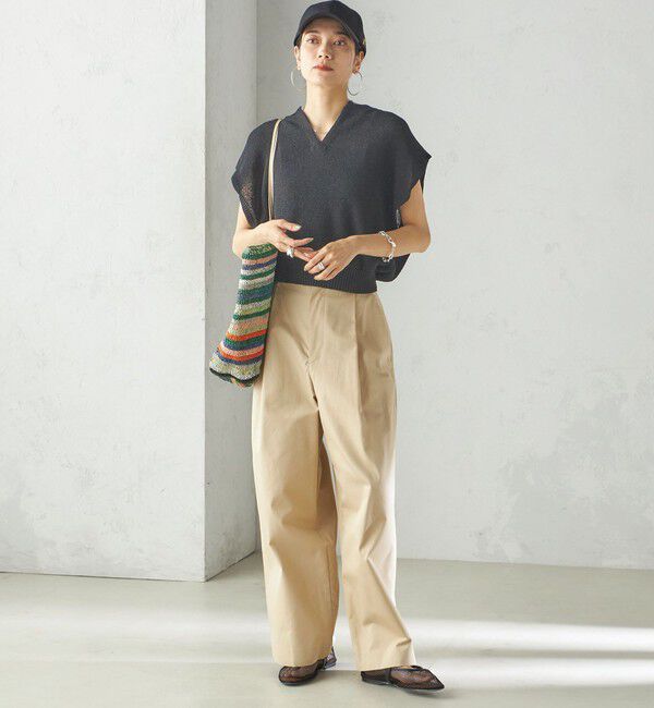 SHIPS for women「〈手洗い可能〉ポリエステル 麻 スキッパー プルオーバー」|プルオーバー|