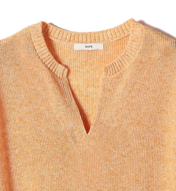 SHIPS for women「〈手洗い可能〉ポリエステル 麻 スキッパー プルオーバー」|プルオーバー|