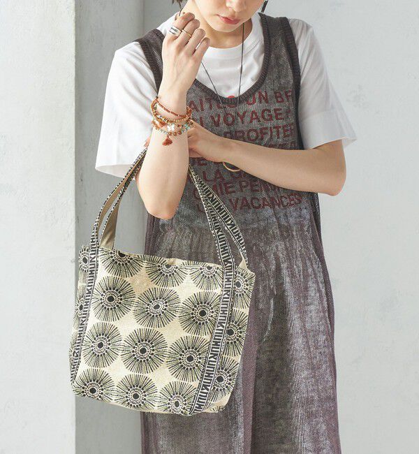 SHIPS for women「【SHIPS別注】UHURU:ロゴ ハンドル ジャカード トート」|トートバッグ|