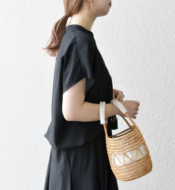 SHIPS any「SHIPS any:〈洗濯機可能〉グロッシー ドロスト バンドカラー フレンチ シャツ」|シャツ・ブラウス|