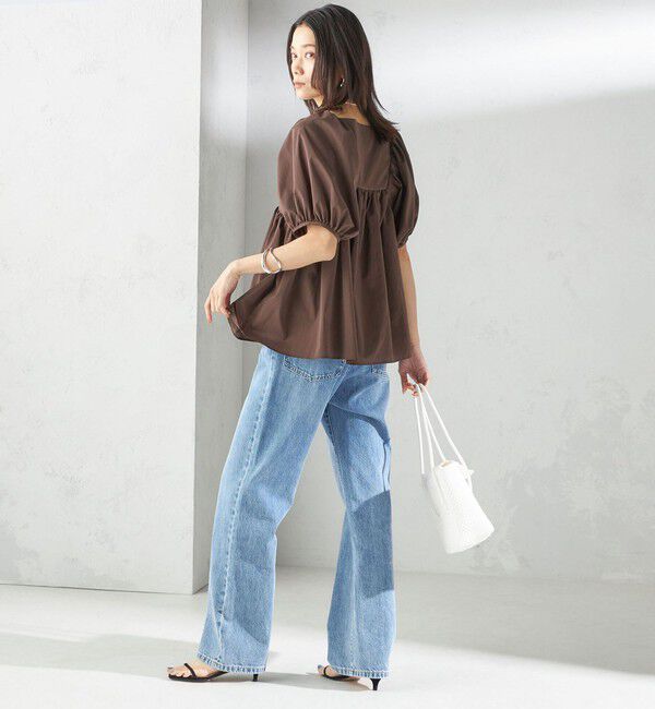 SHIPS for women「〈手洗い可能〉ストレッチ タフタ ウエスト ギャザー ブラウス」|シャツ・ブラウス|