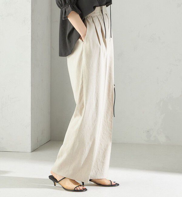 SHIPS for women「〈手洗い可能〉麻調 合繊 2タック ワイド パンツ 2」|その他|
