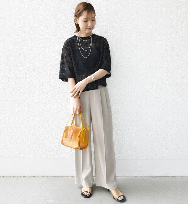 SHIPS for women「〈手洗い可能〉麻調 合繊 2タック ワイド パンツ 2」|その他|