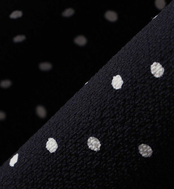 SHIPS for women「〈手洗い可能〉サッカー ストレッチ ドット 無地 フレンチ スリーブ ワンピース」|ワンピース|